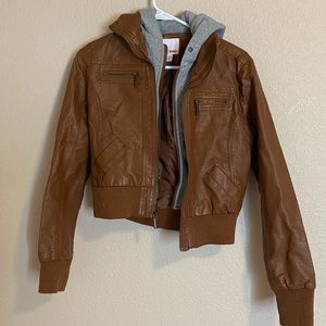 Brown faux leather jacket